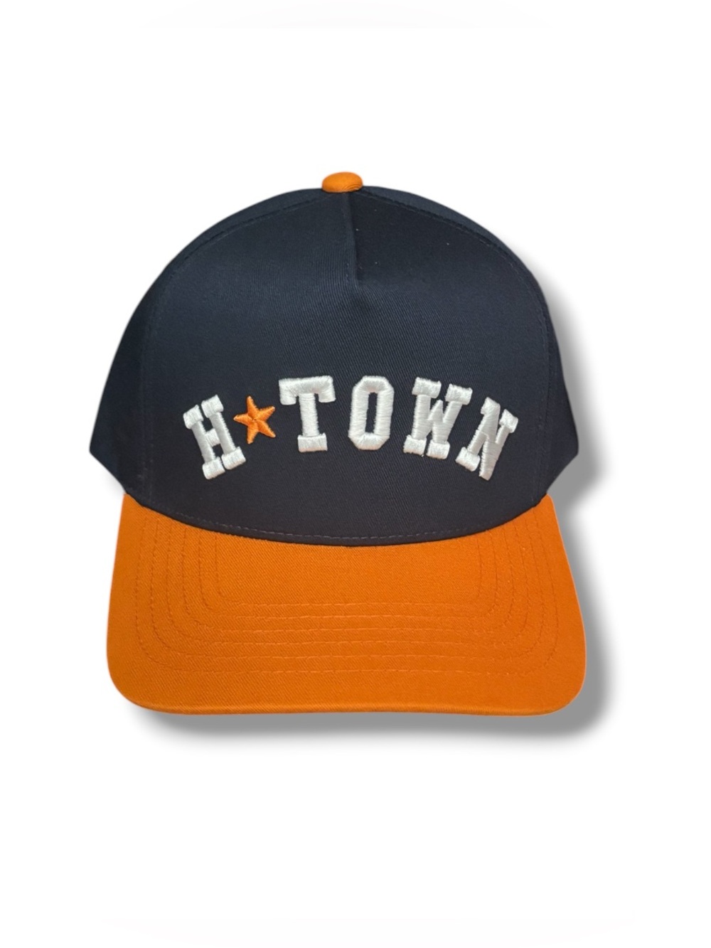 H* Town Embroidered Two-Tone Baseball Cap - Navy & Orange